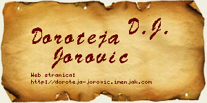 Doroteja Jorović vizit kartica
